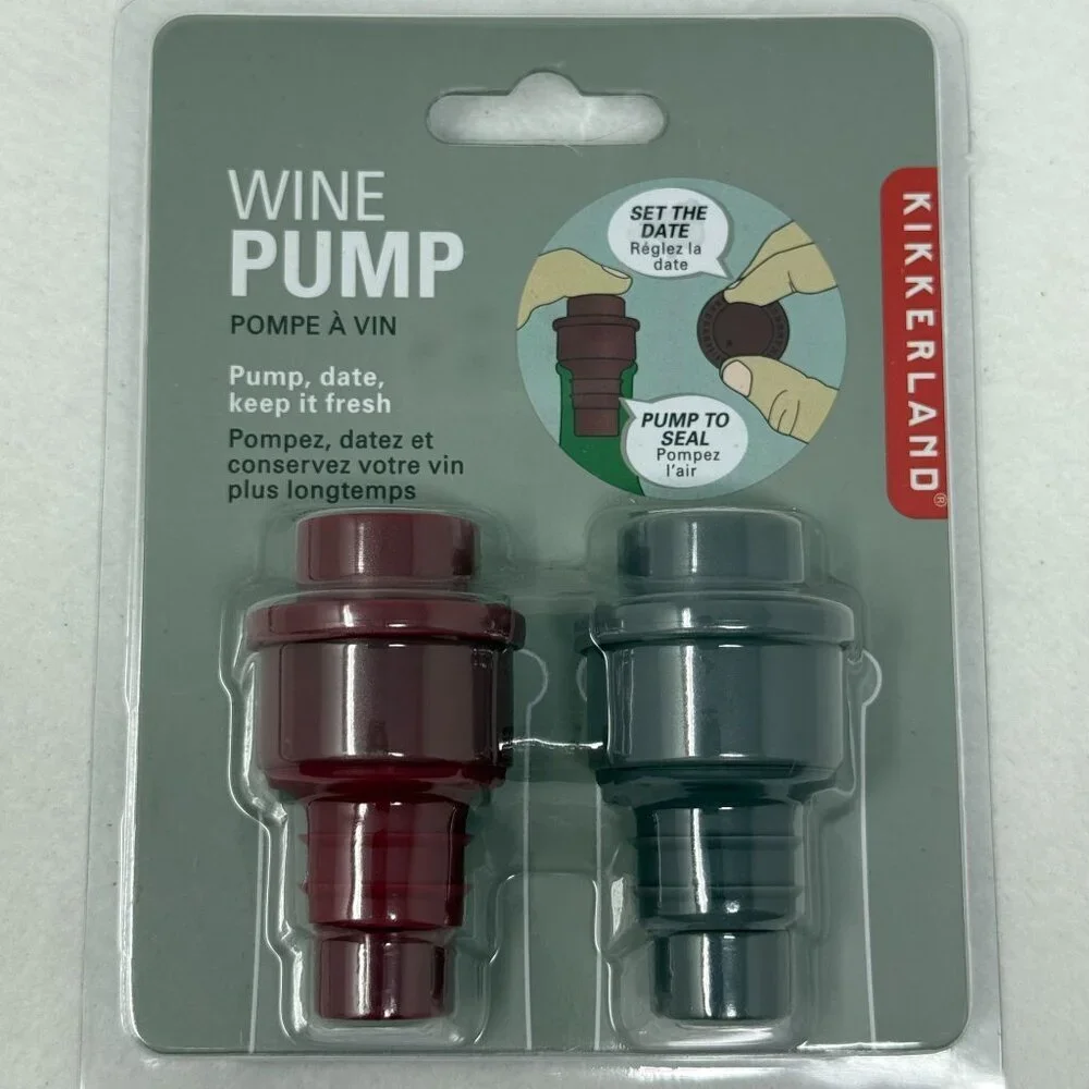 Kikkerland Wine Pump Date Freshness Keeper New